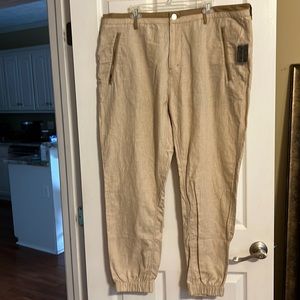 Sean John light brown pants linen/cotton size 40